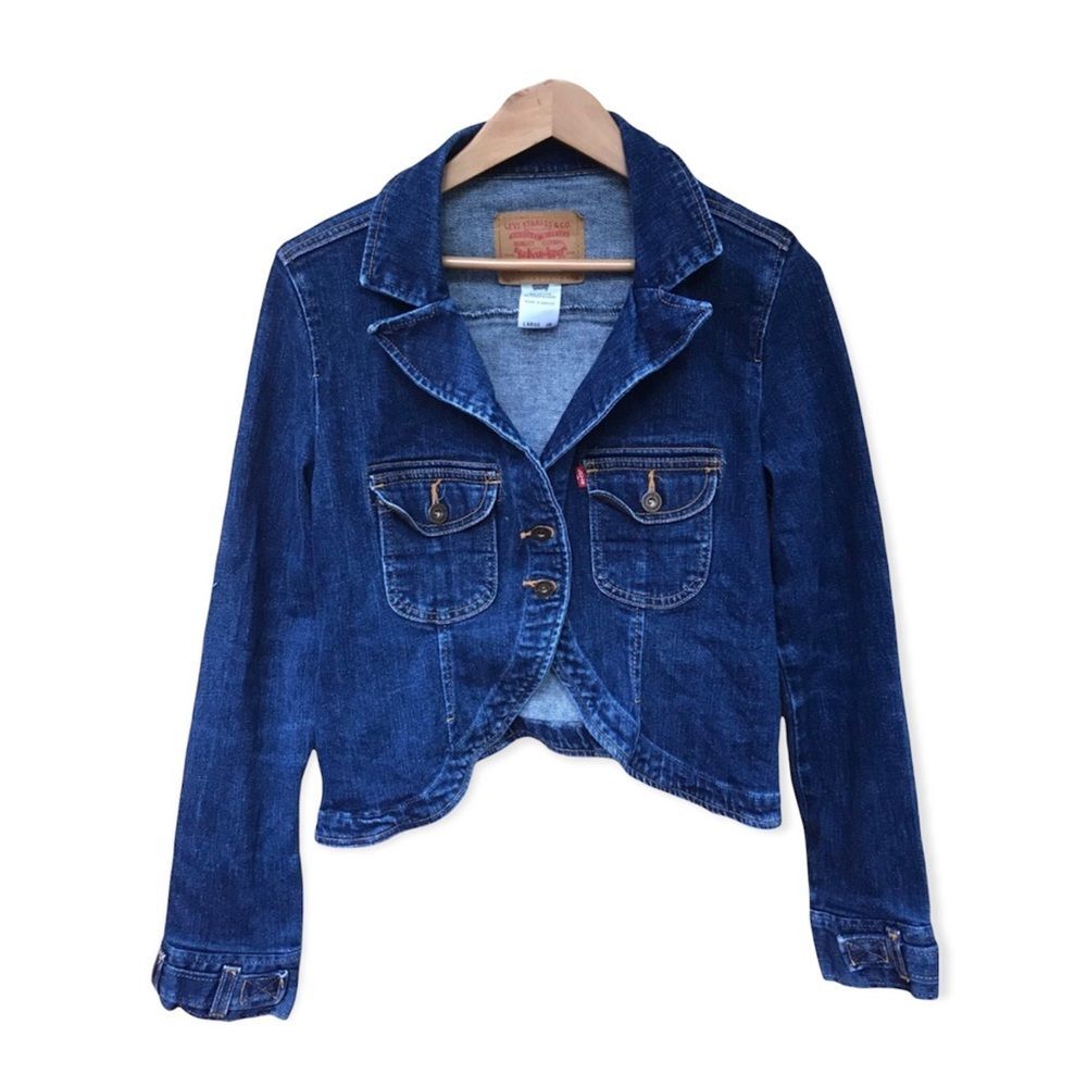 Levi’s Womens (Juniors) Denim Curved Crop Jacket Size Jrs.Large